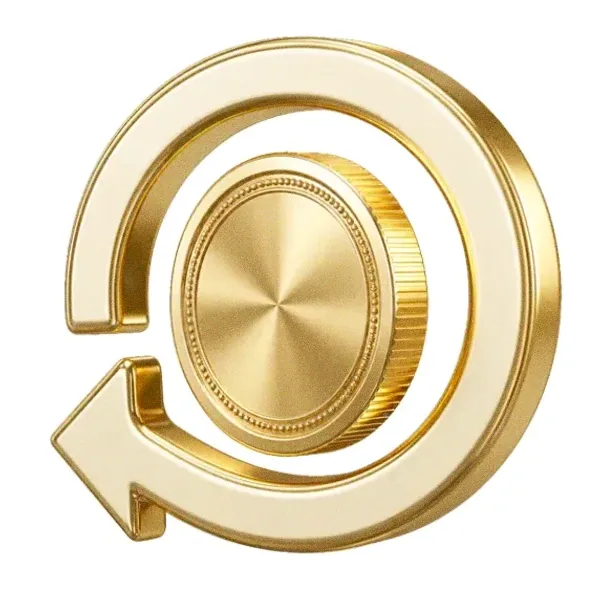 Coin with circular arrow — Pink